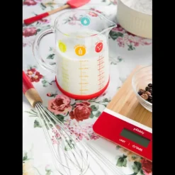 Pichet Doseur en Verre et Silicone 1 L Rouge Pebbly