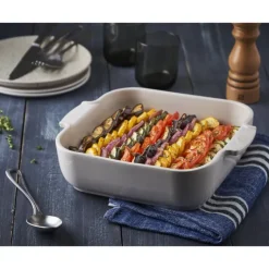 Plat à Four Carré en Céramique Appolia 36 cm Ecru Peugeot