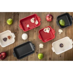 Plat à Four Carré en Céramique Appolia 36 cm Ecru Peugeot