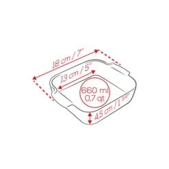 Plat à Four Carré en Céramique Appolia 18 cm Rouge Peugeot