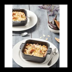 Plat à Four Carré en Céramique Appolia 18 cm Vert Forêt Peugeot