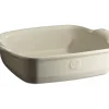 Plat à Four Carré en Céramique 28 x 24 cm Argile Emile Henry
