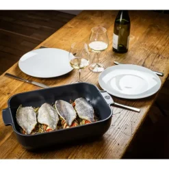 Plat à Four Rectangulaire en Céramique Appolia 40 cm Ardoise Peugeot