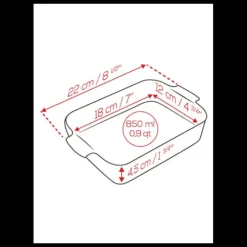 Plat à Four Rectangulaire en Céramique Appolia 22 cm Vert Forêt Peugeot