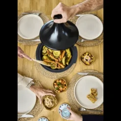 Plat à Tajine en Aluminium Revêtement Céramique 30 cm Noir Satin Peugeot