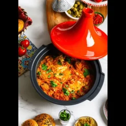 Plat à Tajine en Aluminium Revêtement Céramique 30 cm Rouge Peugeot