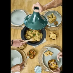 Plat à Tajine en Aluminium Revêtement Céramique 30 cm Vert Forêt Peugeot
