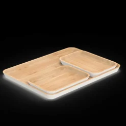 Plateau de Service en Bambou Crème 40 x 30 cm Pebbly