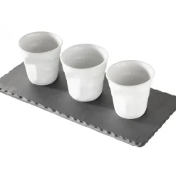 Plateau Rectangulaire 3 encoches Ardoise 25 x 12 cm Basalt Revol