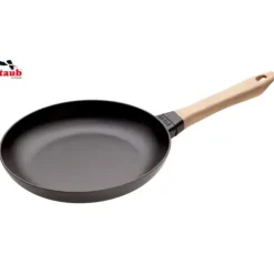 Poêle en Fonte Noir 26 cm Manche Bois Staub