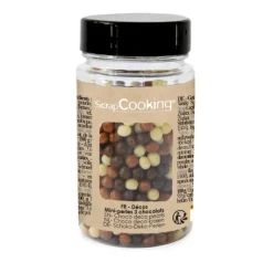 Pot de Décors en Perles Or et au 3 Chocolats 50 g ScrapCooking