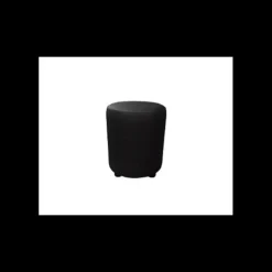 Pouf Rond en Simili Cuir Noir Lisbonne 2imahl