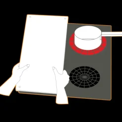 Protection Plaque de Cuisson en Verre 50 x 28 cm Noir Pebbly