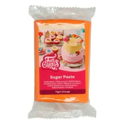 Pâte à Sucre Orange Tigre 250 g Funcakes