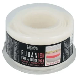 Ruban Pate à Sucre Blanc Arabesque 1,25 m x H 5 cm Patisdécor