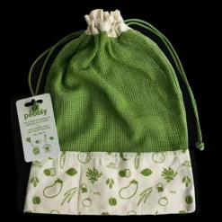 Sac à Légumes Coton Bio Vert 30 x 40 cm Pebbly