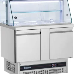 Saladette 245 L 2 Portes Inox pour 3 Bacs GN1/1 Inomak