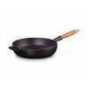 Sauteuse en Fonte 28 cm Noir Mat avec Manche en Bois Le Creuset Signature