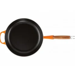 Sauteuse en Fonte 28 cm Volcanique avec Manche en Bois Le Creuset Signature