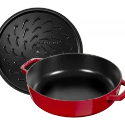 Sauteuse en Fonte Chistera 24 cm Rouge Cerise Staub