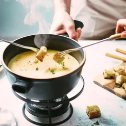 Service à Fondue en Céramique Ø 22 cm Ardoise Emile Henry