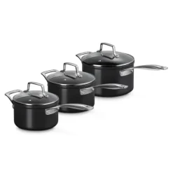 Set 3 Casseroles Antiadhérentes Essentiel Céramique avec Couvercle Le Creuset