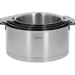 Série de 4 Casseroles Strate Amovible Inox Cristel