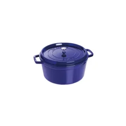 STAUB Cocotte Fonte Ronde 30 cm Bleu Intense Majolique 8,35 L