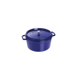 STAUB Cocotte Fonte Ronde 24 cm Bleu Intense Majolique 3,8 L