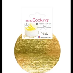 Supports Gâteau Or et Noir Rond 8 cm (x10) Scrapcooking