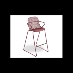 Tabouret en Acier avec Assise Résine Rouge Bossa Nova Ramatuelle 73’ Grosfillex