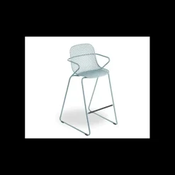 Tabouret en Acier avec Assise Résine Bleu Ether Ramatuelle 73’ Grosfillex