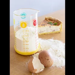 Verre Doseur en Verre et Silicone 500 ml Jaune Pebbly